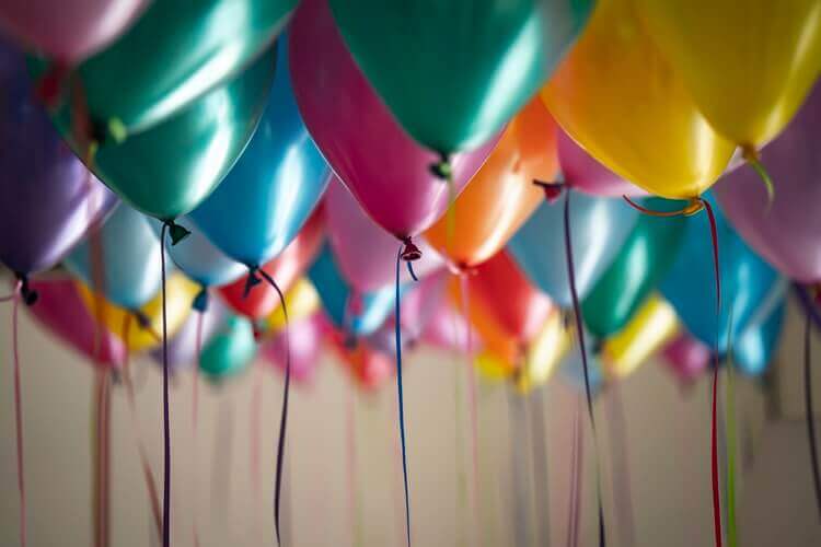 Balloons on the ceiling