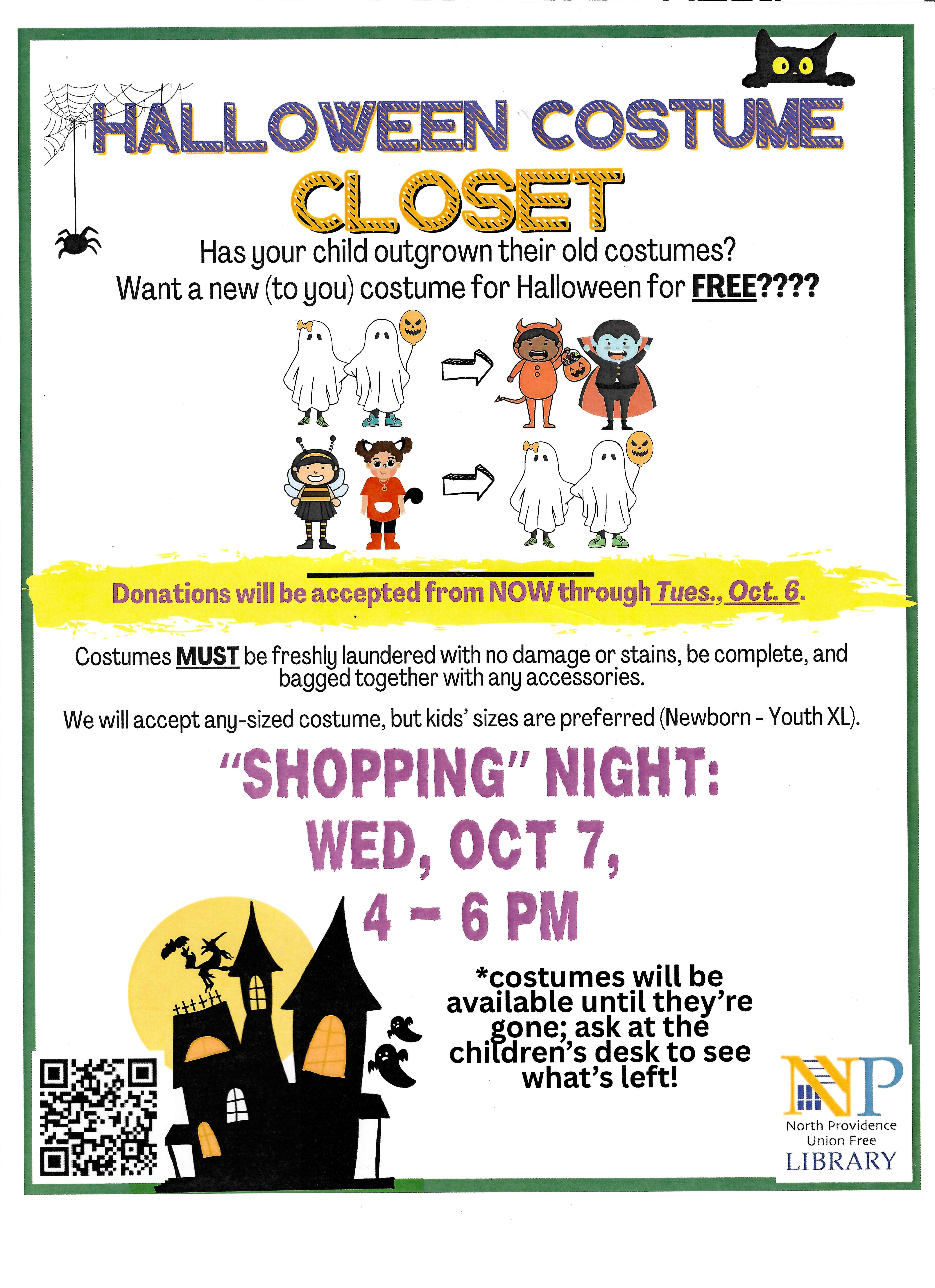 Flyer for Halloween Costume Closet 