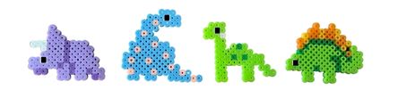 Picture of perler bead dinosaurs.