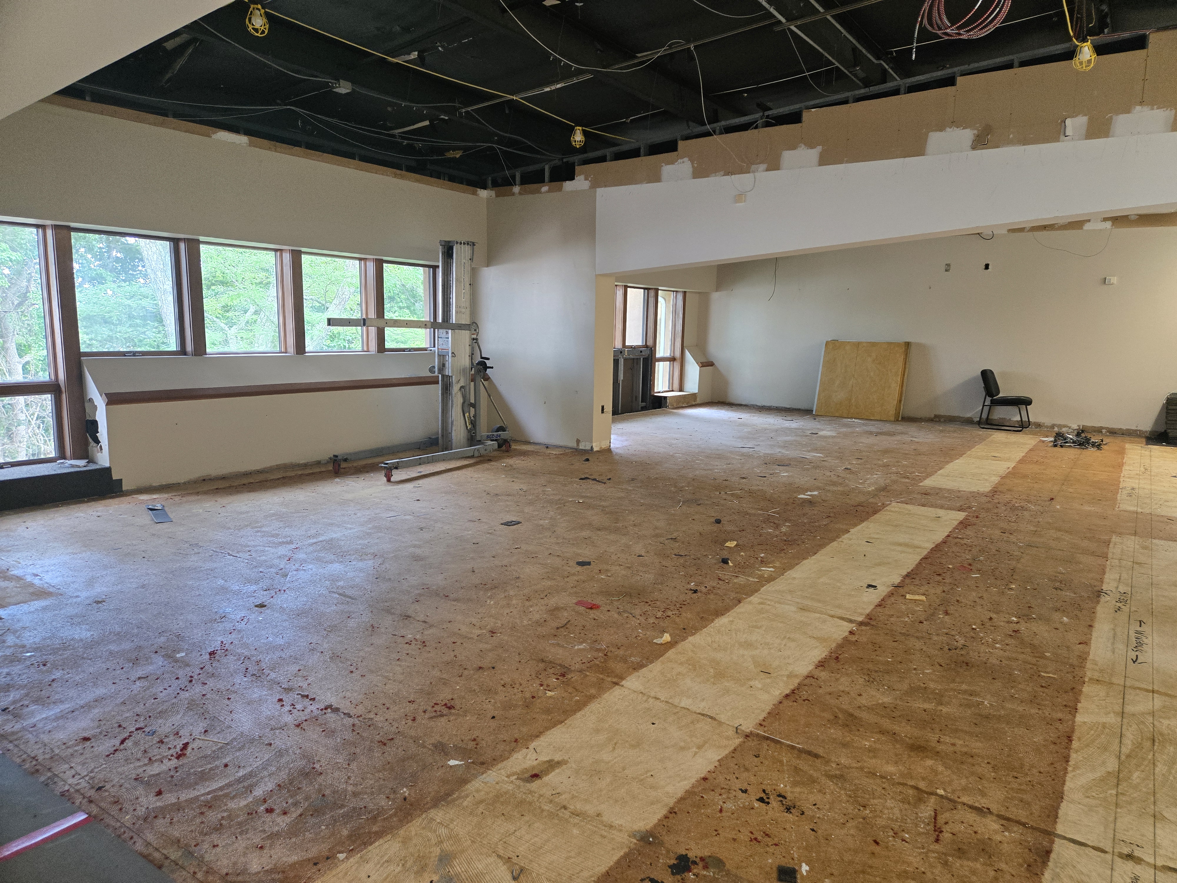 Picture of construction on the new classroom at the community learning center.