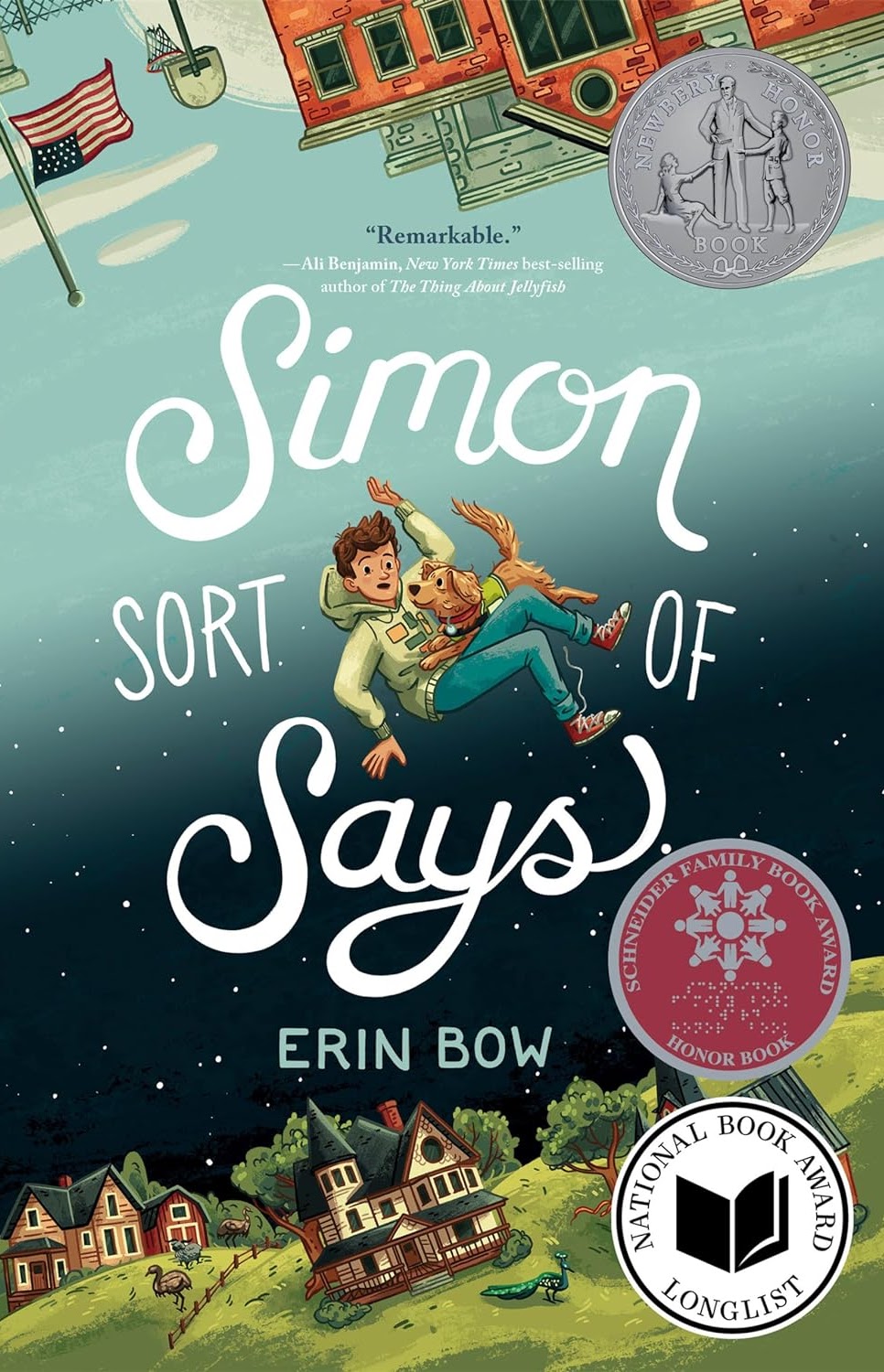 Book cover of "Simon Sort of Says" by Erin Bow.