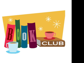 Books standing up to reveal the letters B, O, O, and K on the spines. One book lays flat with the word CLUB written on its spine. A cup of coffee is placed in front of the first stack of books and on top of the book on its side.