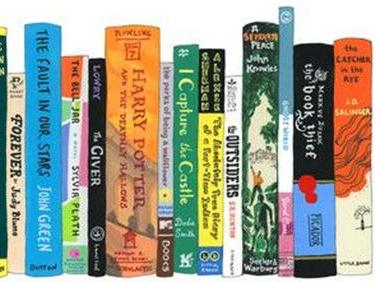 Picture of spines of JFIC and YA books