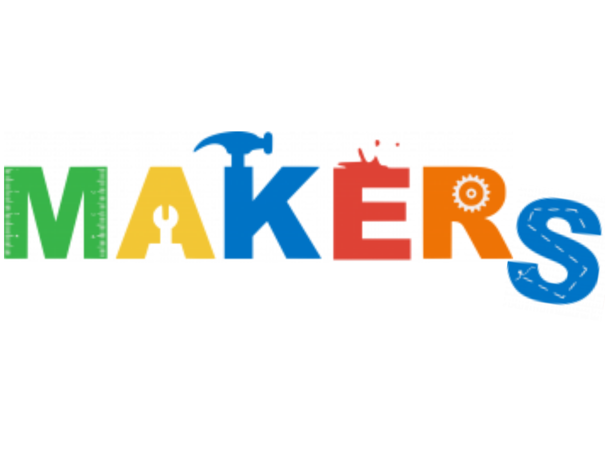 The letters "MAKERS" made to look like tools.