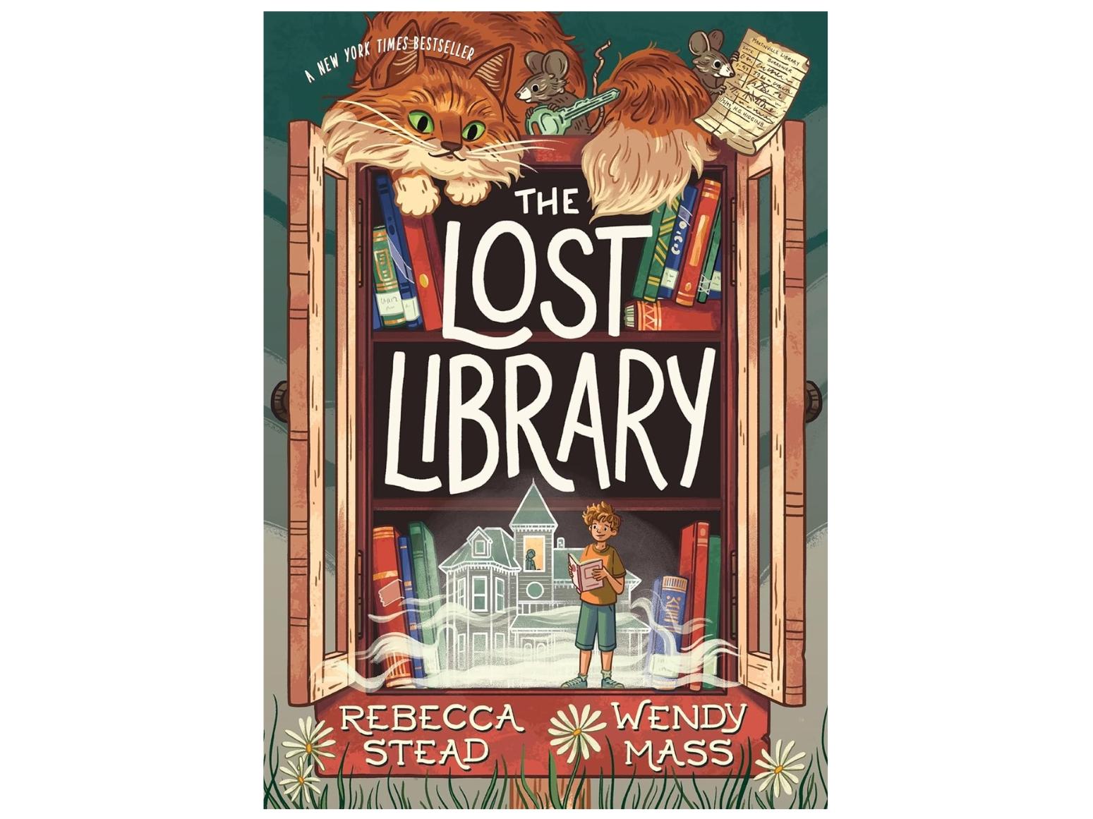 Picture of the book jacket of "The Lost Library" by Rebecca Stead adn Wendy Mass.